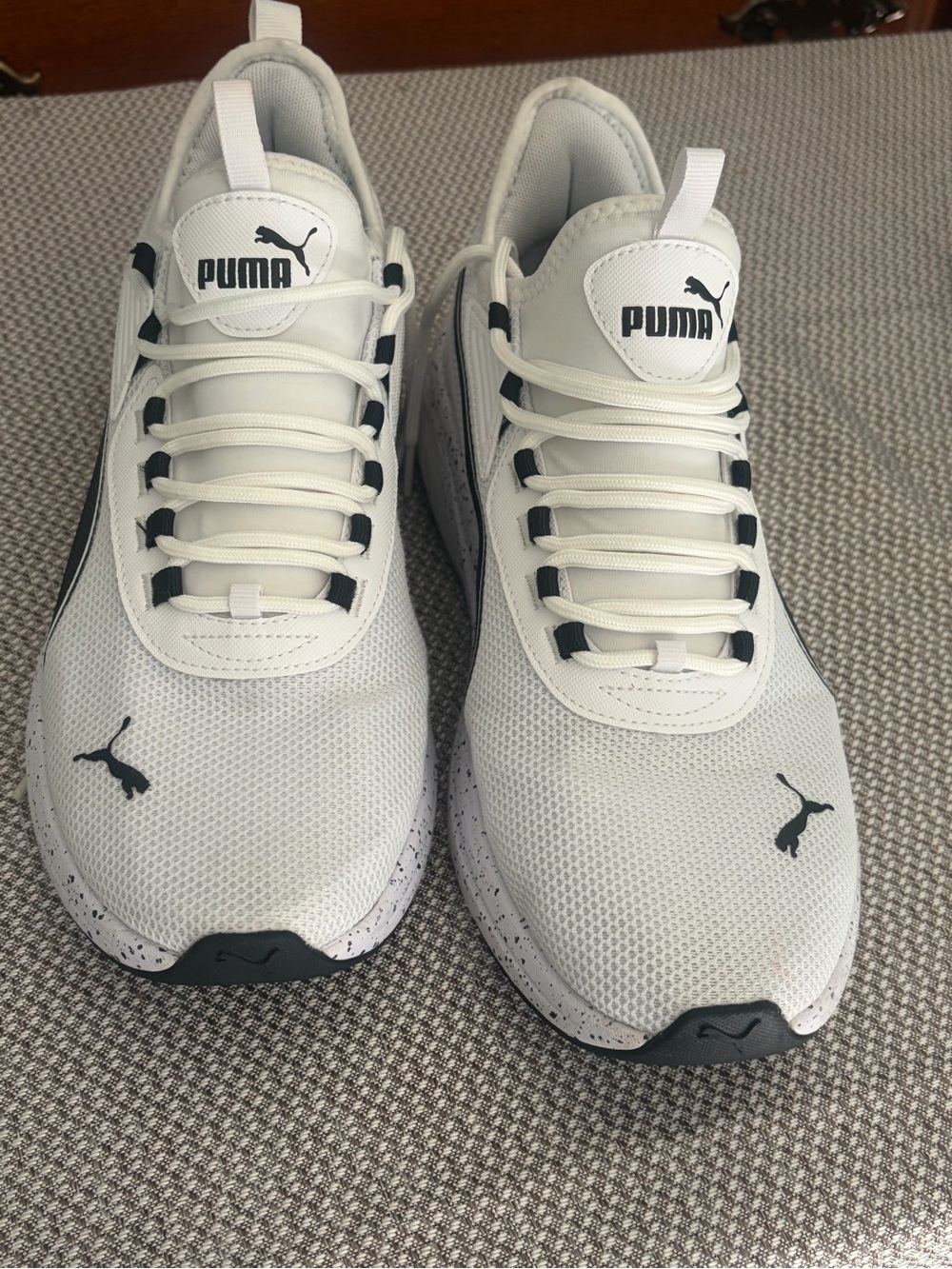 Puma Men's White Sneakers with Black Accents